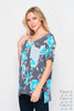 Indigo Teal Floral Pocket Top  Ivy and Pearl Boutique   