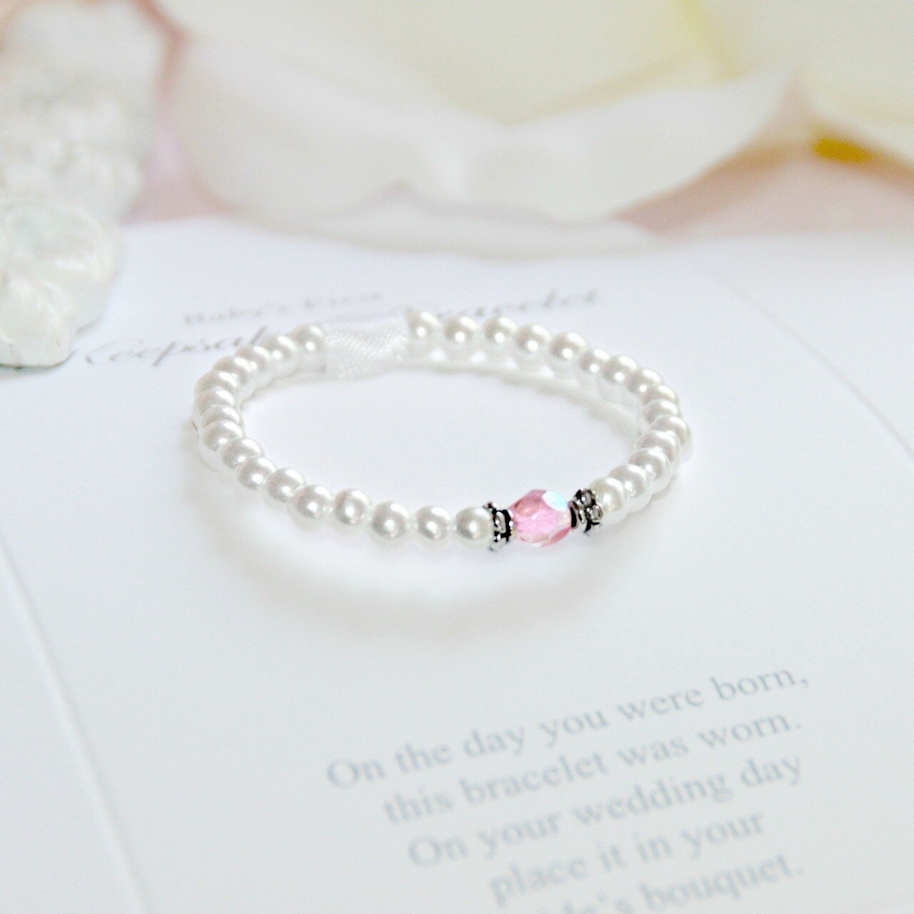 Baby's First Bracelet/Bride Keepsake Pearl, Gemstone, and Poem  Ivy and Pearl Boutique   