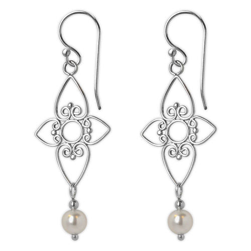 Jody Coyote Entourage White Pearl Earrings  Ivy and Pearl Boutique   