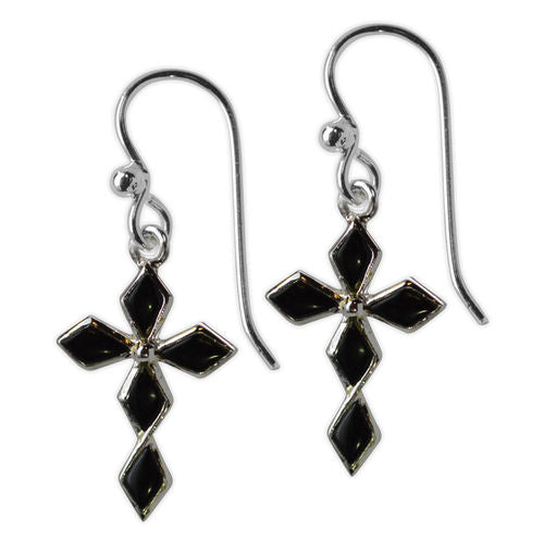 Jody Coyote Sanctuary Black Cross earrings  Ivy and Pearl Boutique   