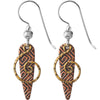 Jody Coyote ensemble - brown etched narrow shield with gold spiral earrings  Ivy and Pearl Boutique   
