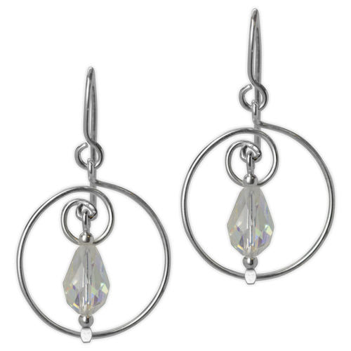 Jody Coyote Exclusive - Small clear bead within a circle earrings  Ivy and Pearl Boutique   