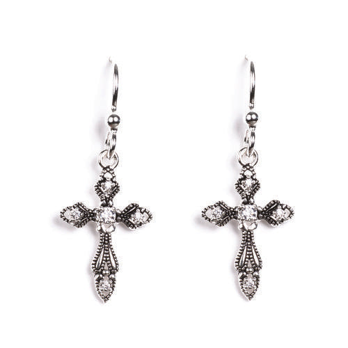 Jody Coyote Spirit Spew 5 Cubic Zirconia (CZ) Cross with AB finish  Ivy and Pearl Boutique   
