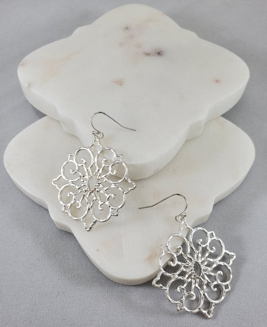 ITS Silver Snowflake Earring  Ivy and Pearl Boutique   