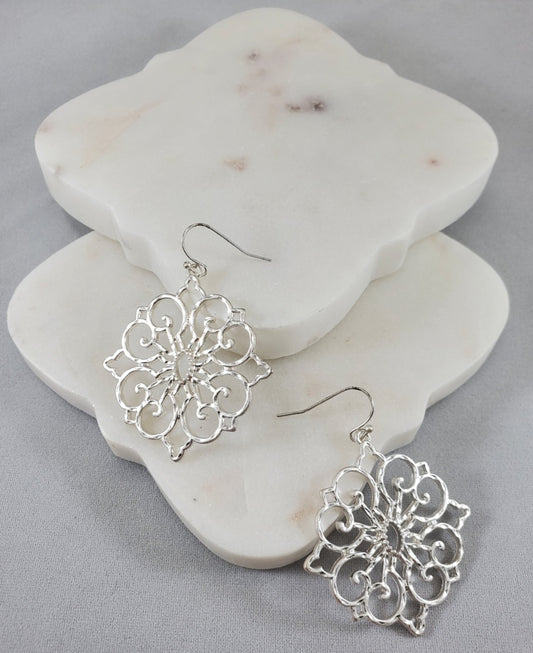 ITS Silver Snowflake Earring  Ivy and Pearl Boutique