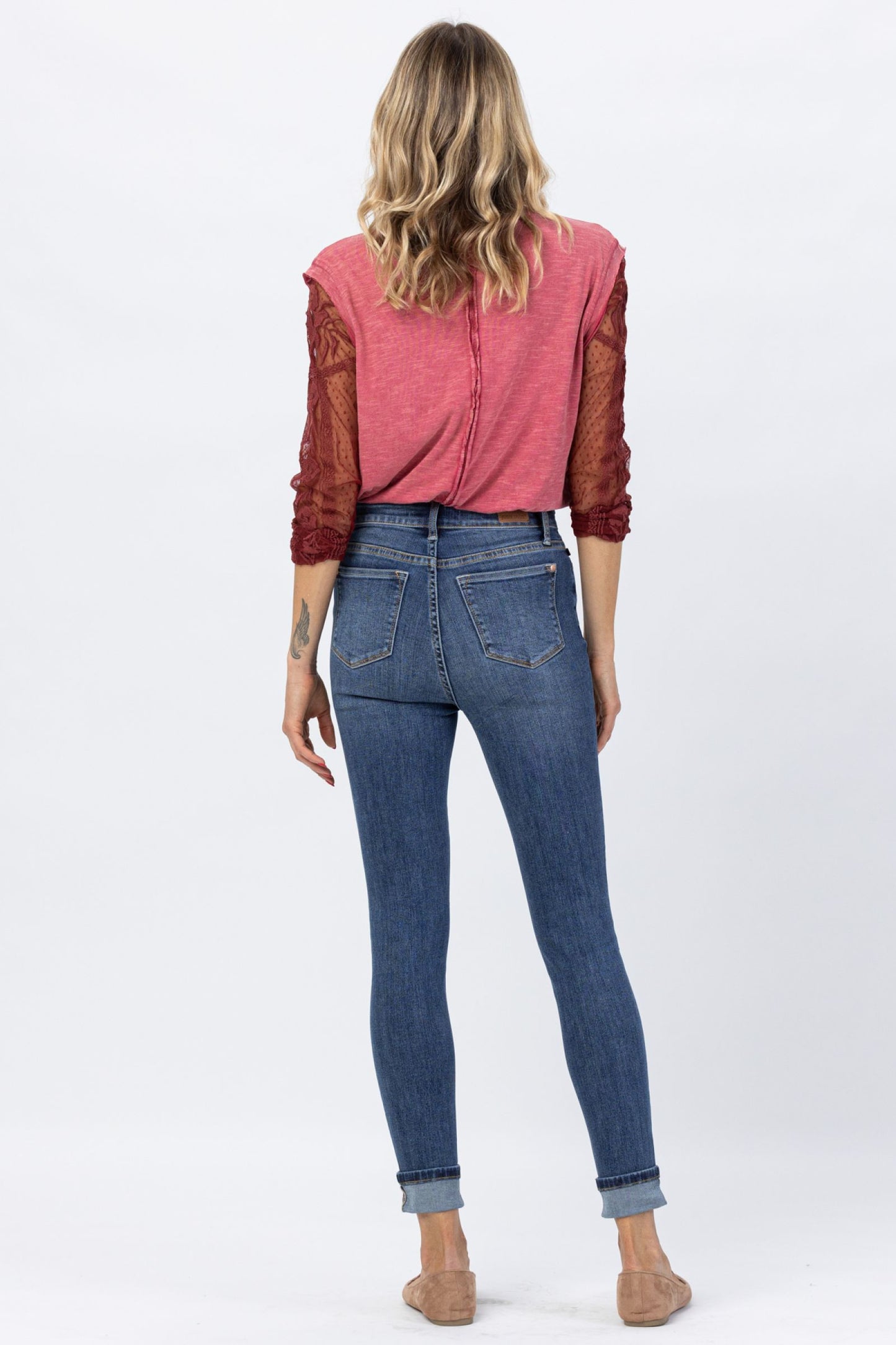 Judy Blue High Waist Cuffed/Uncuffed Tummy Control Skinny Jeans  Ivy and Pearl Boutique   