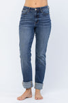 Judy Blue Jeans - Judy Blue high waist double cuff fray hem boyfriend jeans  Ivy and Pearl Boutique   