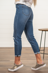 Judy Blue Mid Rise Pull On Destroyed Boyfriend Jegging  Ivy and Pearl Boutique   