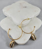 Kenze Panne Half Loop Seashell Gold Earring  Ivy and Pearl Boutique   
