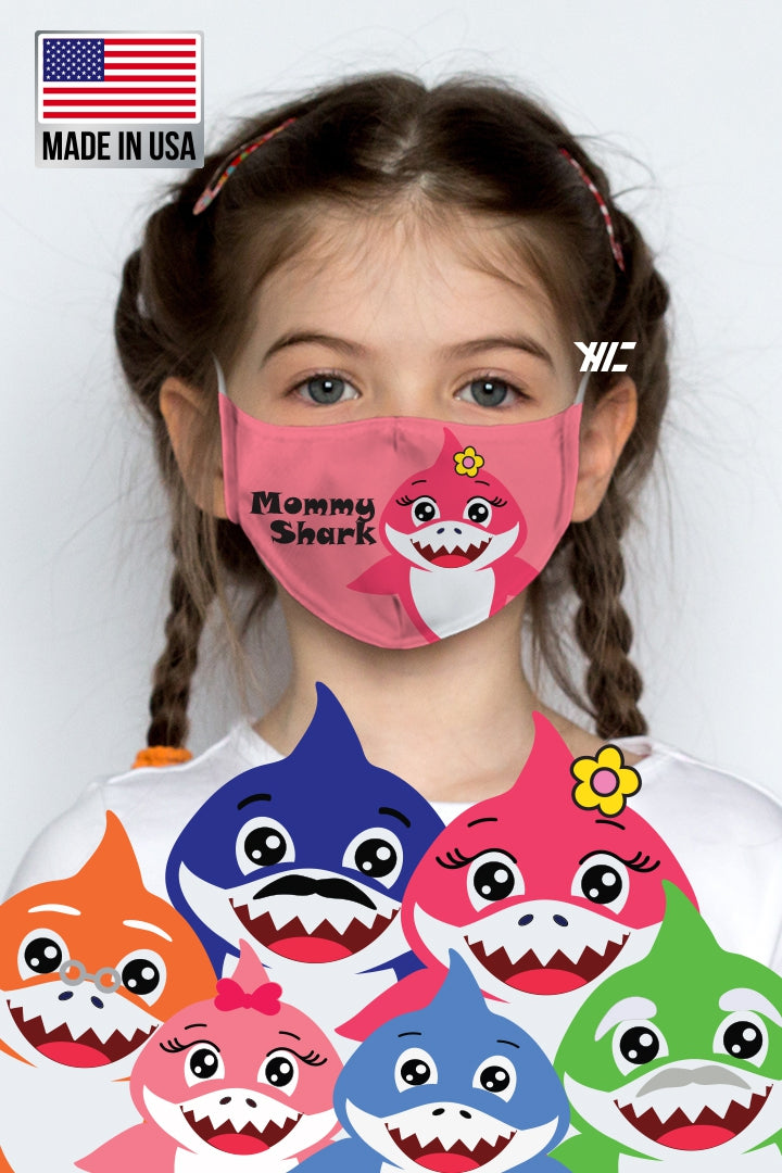 Kid's face mask - Baby Shark design washable mask  Ivy and Pearl Boutique Mommy  