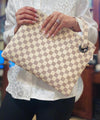 Lacey clutch purse with ring and wrist strap  Ivy and Pearl Boutique Cream  