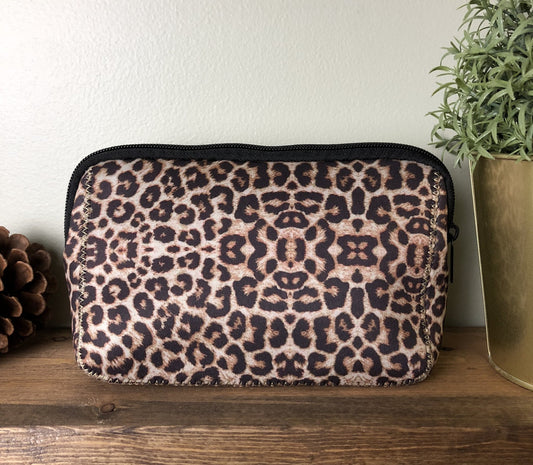 Leopard Neoprene Collection - Cosmetic bag  Ivy and Pearl Boutique   