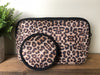 Leopard Neoprene Collection - round mini pouch  Ivy and Pearl Boutique   