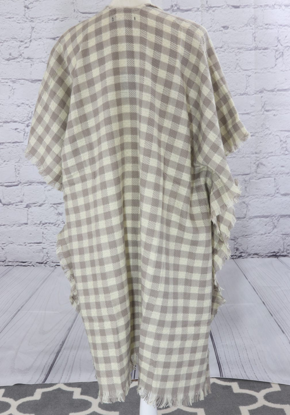 Light and comfy checkered kimono with decorative frill  Ivy and Pearl Boutique   