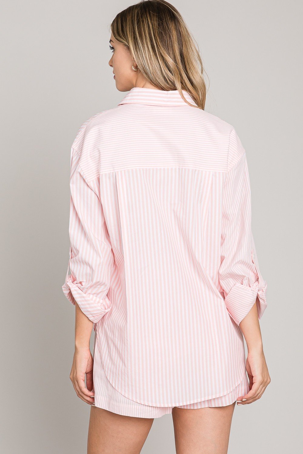 Light Poplin Twin-Stripe Shirt  Ivy and Pearl Boutique   
