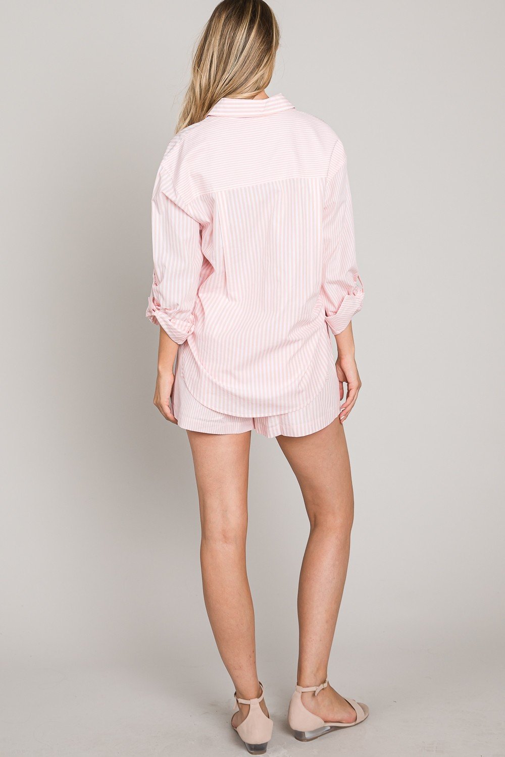 Light Poplin Twin-Stripe Soft Tie Shorts  Ivy and Pearl Boutique   