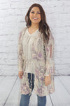 Long sleeve lace print cardigan  Ivy and Pearl Boutique   