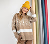 Loose fit tribal pattern sweater  Ivy and Pearl Boutique Khaki S 