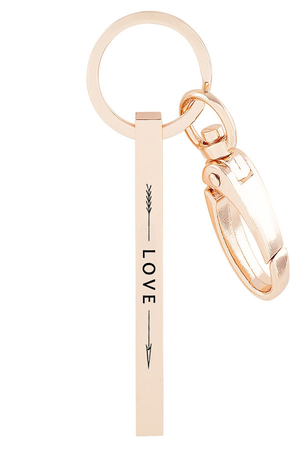 "Love" metal bar key chain  Ivy and Pearl Boutique   
