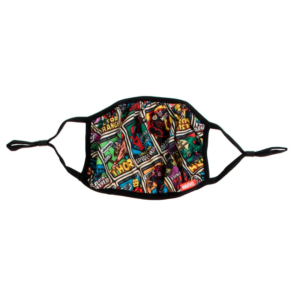 Marvel Face Mask - Adult Marvel Comic Book Covers Adjustable Face Mask  Ivy and Pearl Boutique   