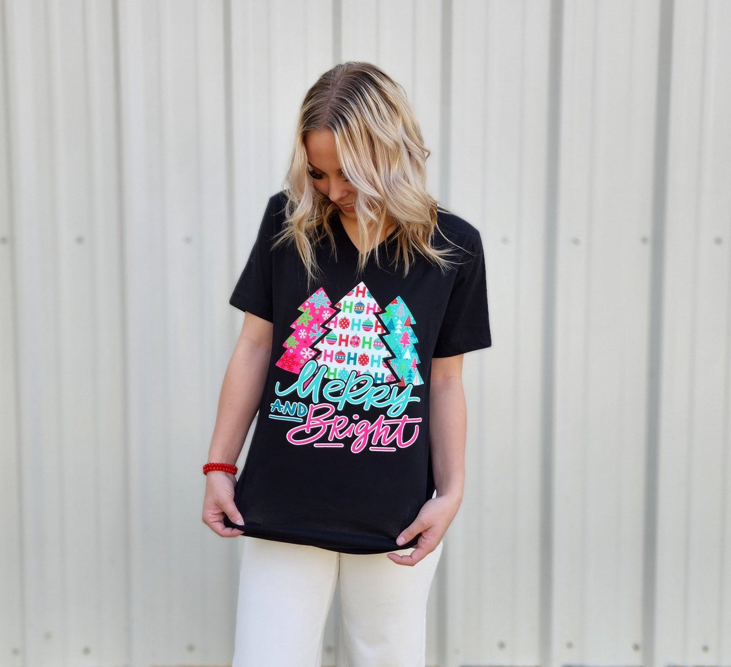 Merry and Bright Christmas T-Shirt  Ivy and Pearl Boutique   