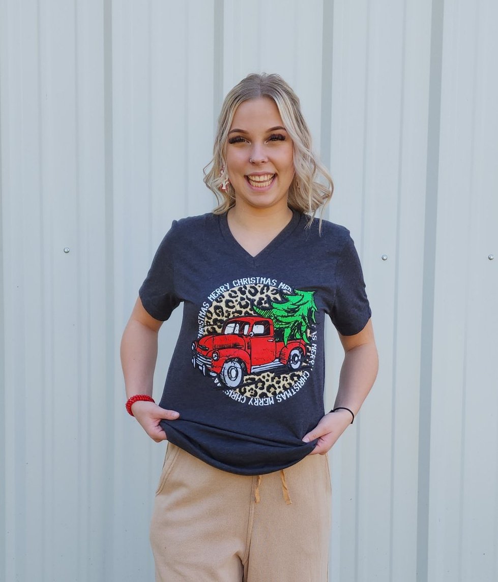 Merry Christmas Old Truck T-Shirt  Ivy and Pearl Boutique   