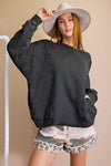 Piece of You Loose Fit Pullover - Mineral washed terry knit top  Ivy and Pearl Boutique   