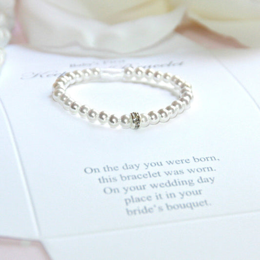 Baby's First Bracelet First Bracelet/Bride Keepsake with Pearl, Crystals, and poem  Ivy and Pearl Boutique   