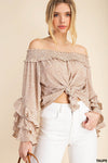 Off-the-shoulder tired long sleeve blouse  Ivy and Pearl Boutique   