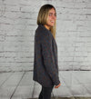 Open front rib banded long sleeve color speckled cardigan  Ivy and Pearl Boutique   