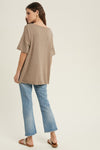 Oversized drop shoulder slub knit top with side slit detail  Ivy and Pearl Boutique   