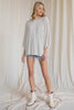Oversized front pocket linen raw edge top  Ivy and Pearl Boutique   