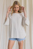Oversized front pocket linen raw edge top  Ivy and Pearl Boutique   