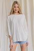 Oversized front pocket linen raw edge top  Ivy and Pearl Boutique   
