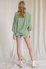 Oversized front pocket linen raw edge top  Ivy and Pearl Boutique   