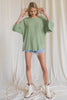 Oversized front pocket linen raw edge top  Ivy and Pearl Boutique   