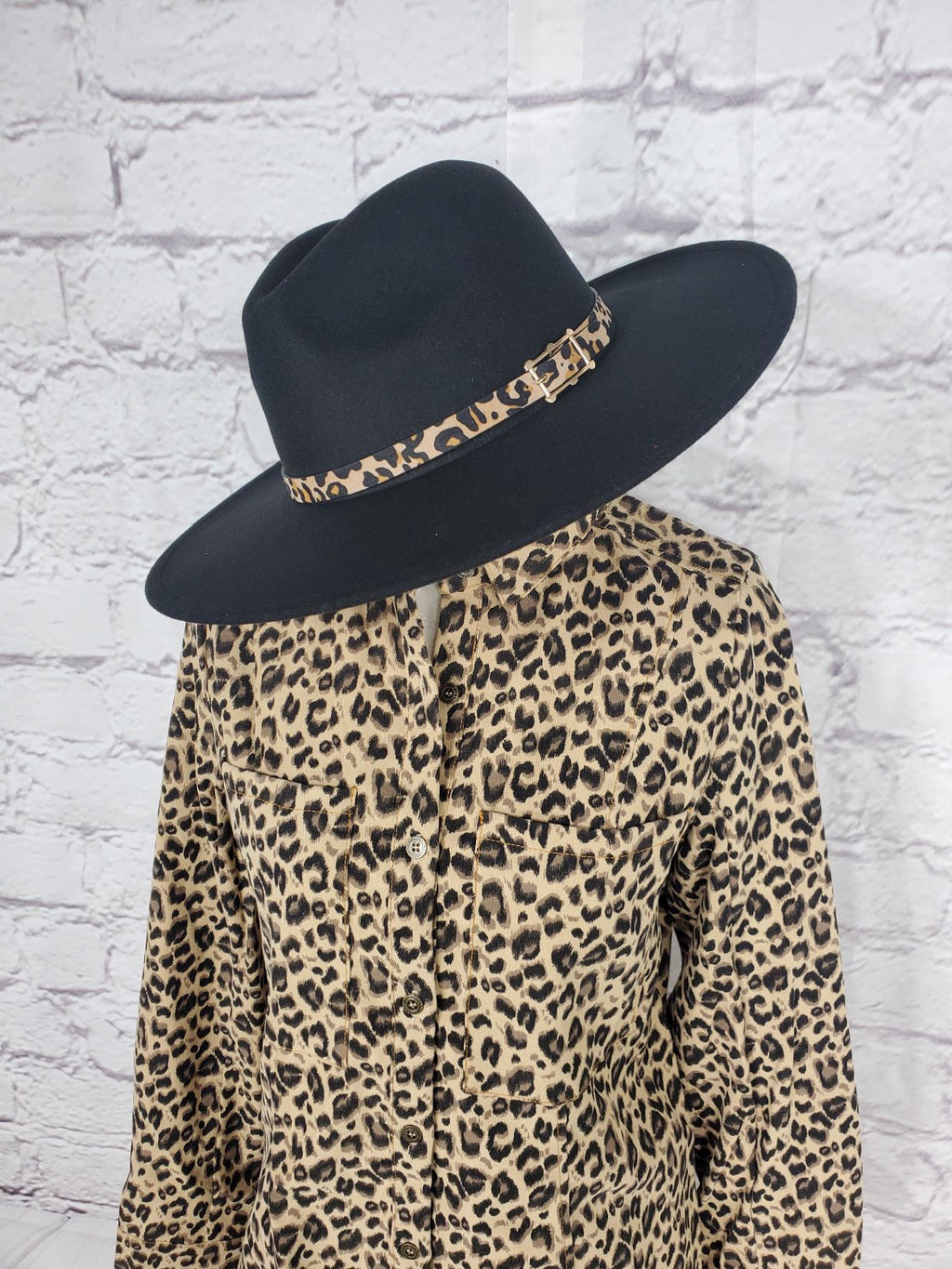 Panama with leopard band hat  Ivy and Pearl Boutique   