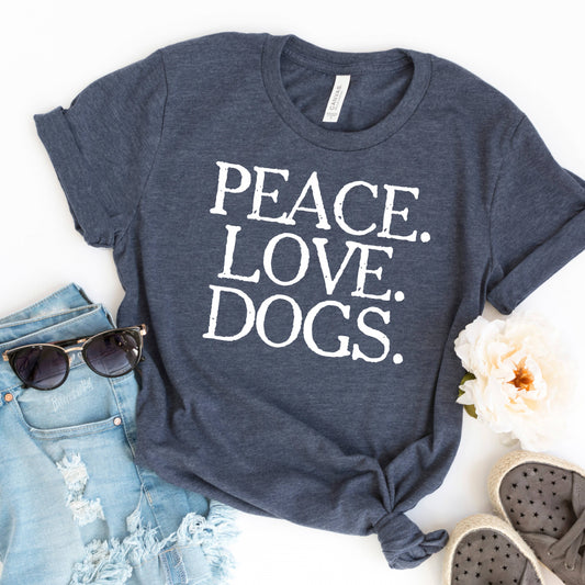 Peace Love Dogs T-shirt  Ivy and Pearl Boutique Dark gray M 