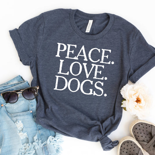 Peace Love Dogs T-shirt  Ivy and Pearl Boutique Dark gray M