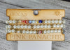 Pearl and colored bead 3-band elastic bracelet  Ivy and Pearl Boutique   