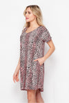Pink leopard dress with pockets  Ivy and Pearl Boutique   