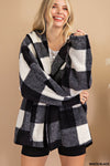 Plaid teddy hoodie jacket  Ivy and Pearl Boutique Black M/L 
