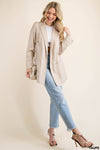 Princess lines buttonless long blazer jacket  Ivy and Pearl Boutique   
