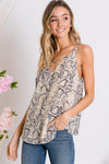 Wild python animal print strap detailed neck and back sleeveless top  Ivy and Pearl Boutique   