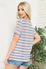 Red, White and Blue, Stars and Stripes Short Sleeve Top with Asymmetrical Neck  Ivy and Pearl Boutique   