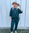 Ribbed knit jogger with elastic waistband and pockets  Ivy and Pearl Boutique   