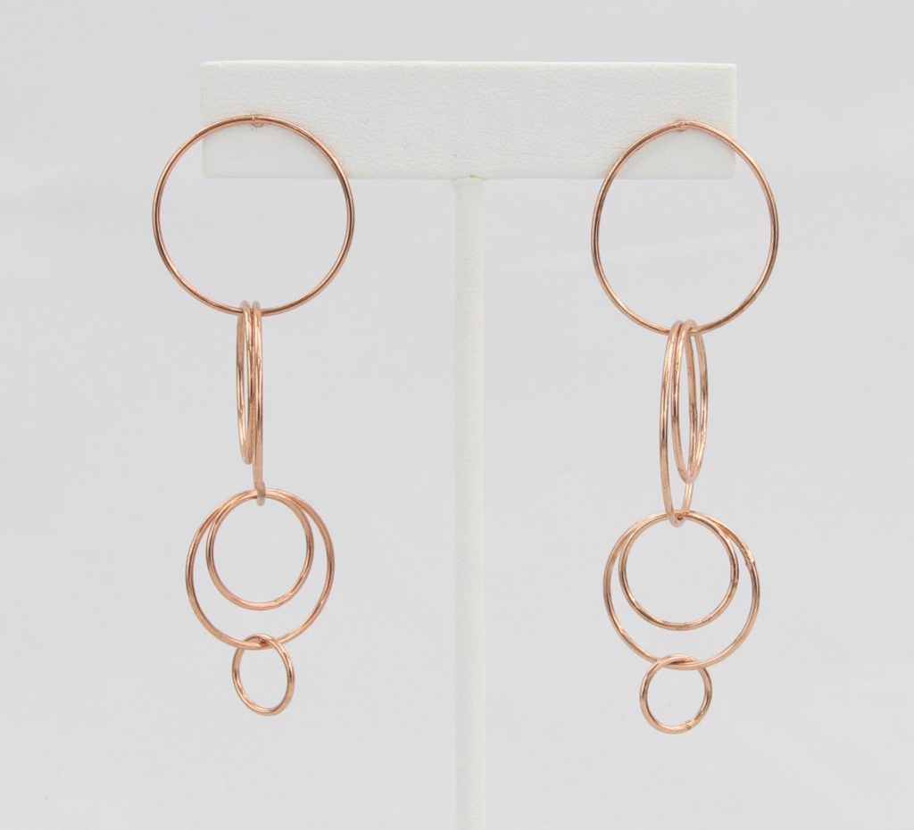 Rose gold linked-hoop earring  Ivy and Pearl Boutique   