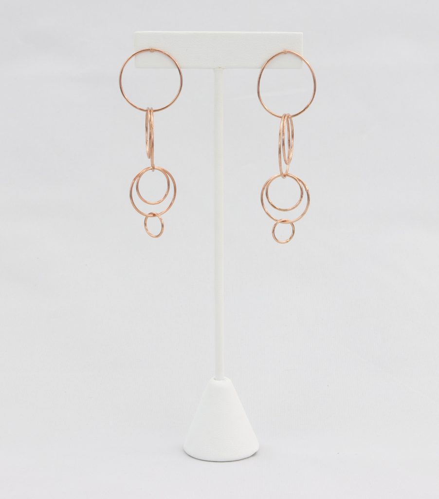 Rose gold linked-hoop earring  Ivy and Pearl Boutique   
