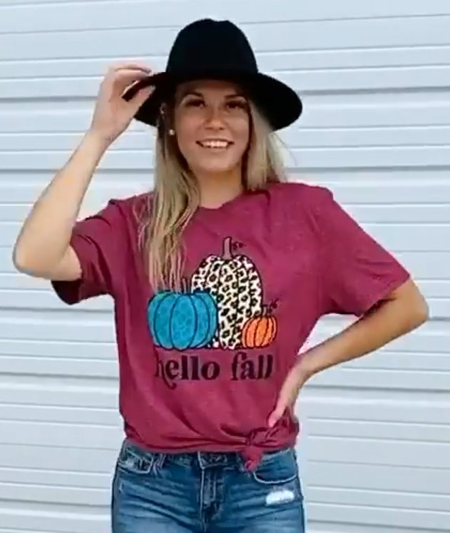 Hello Fall T-Shirt  Ivy and Pearl Boutique   