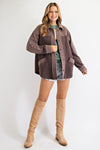 Search For Joy Brushed Button Down Jacket  Ivy and Pearl Boutique   